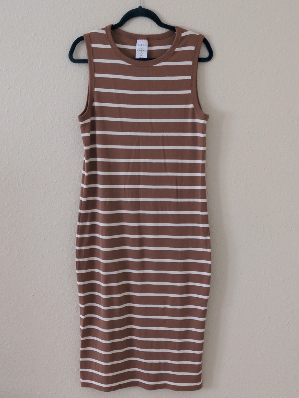 Serra Brown Ribbed Tank Dress Size XL